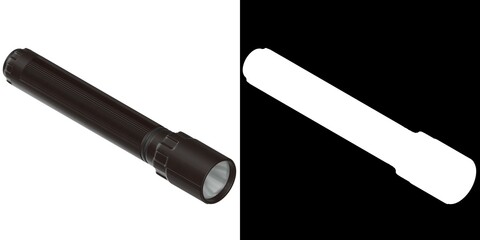 3D rendering illustration of a led flashlight - obrazy, fototapety, plakaty