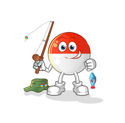 Fototapeta premium indonesian flag fisherman illustration. character vector