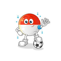 indonesian flag playing soccer illustration. character vector