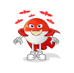 indonesian flag Dracula illustration. character vector