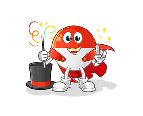 indonesian flag magician illustration. character vector