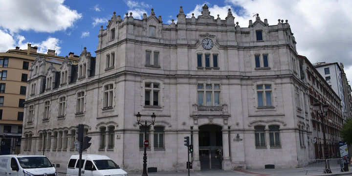 Fondo de edificios cl&aacute;sicos de Burgos, Espa&ntilde;a.