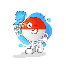 indonesian flag young boy character cartoon