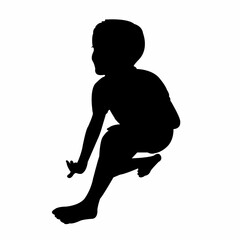 a boy body silhouette vector