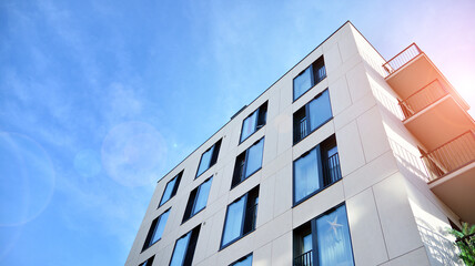 Fototapeta  Facade of a modern apartment condominium in a sunny day obraz