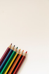 LGBT pride colors on white background, rainbow pencils colors on white background