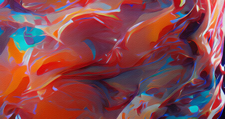 Obraz premium Abstract art interior decor design wall print. Canvas abstract psychedelic crazy modern painting. Drawing digital texture background pattern. Faded colors and vibrant design. Web banner, poster, card