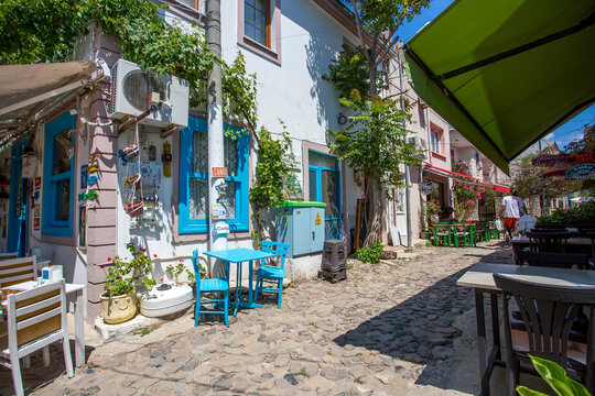 Cunda - Ayvalik - Turkey, Fancy wall view with signs on the island.