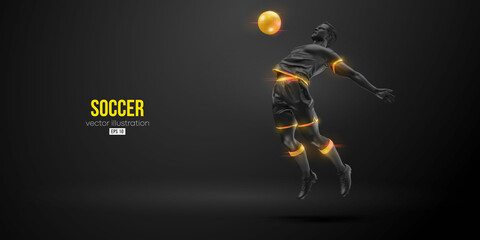 football soccer player man in action isolated black background. Vector illustration © Yevheniia