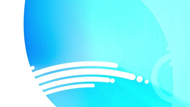 playful curved white lines growing and revealing abstract blue background