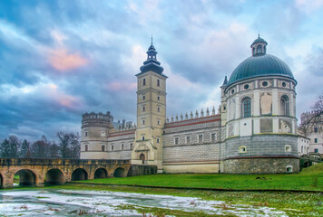 Scenic view of renaissance castle in Krasiczyn, Podkarpackie voivodeship, Poland