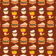 Pattern fast food concept illustration template