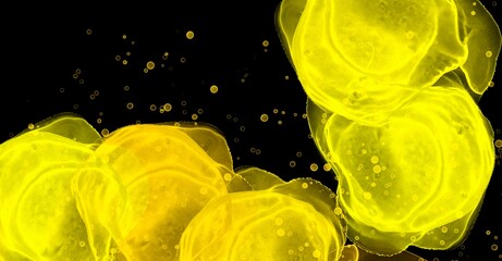 Yellow alcohol ink Background. Beautiful abstract watercolor illustration design