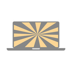 Icon sign laptop image of hypnosis on screen. Vector illustration eps 10.