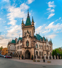 Fototapeta na wymiar Scenic view of neo-gothic Jakab's palace in Kosice, Slovakia
