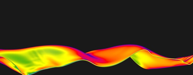 Liquid shapes abstract holographic 3D wavy background