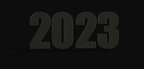 Typography design of 2023 with 3d style design
