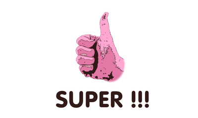 The gesture of a human hand when communicating