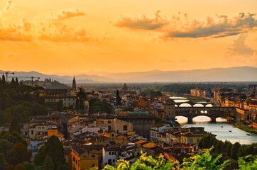 Fototapeta na wymiar Florence on Sunset - Italy