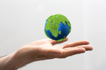 Green 3D Planet Concept, recycle sign