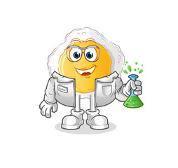 sunny side up scientist character. cartoon mascot vector