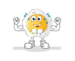 sunny side up muscular cartoon. cartoon mascot vector