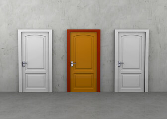Obraz na płótnie Canvas Choosing a Door - 3D