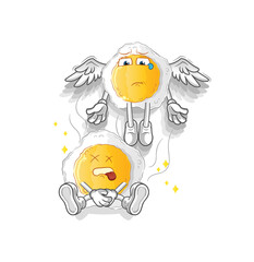 sunny side up spirit leaves the body mascot. cartoon vector