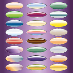 Gold glossy buttons.Shiny buttons for website - easily change colors. Aqua icons for web.