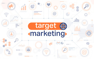 Fototapeta na wymiar Target marketing horizontal web banner