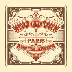 Western card with vintage style