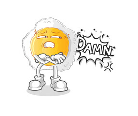 sunny side up very pissed off illustration. character vector