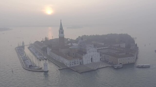 4k Aerial footage drone view of Venezia, historic building in Venezia Veneto Italy