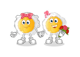 sunny side up wedding cartoon. cartoon mascot vector
