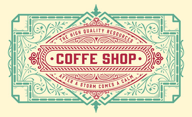 Obraz premium Vector, Coffee Shop label for cafe business
