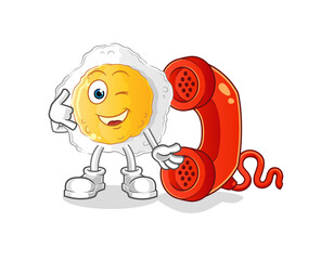 sunny side up call mascot. cartoon vector