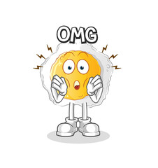 sunny side up Oh my God vector. cartoon character
