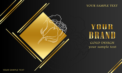 Gold business card background design