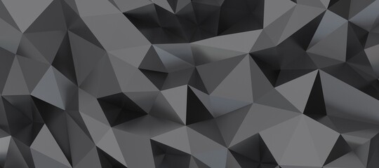 Close up detail of abstract modern metallic triangular wall pattern. Silver triangle geometric art wallpaper.