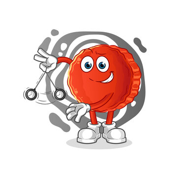 recommend clip art: bottle cap hypnotizing cartoon. cartoon mascot vector