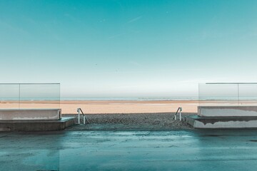 Dunkirk, France 20-01-2022: Dunkirk beach during winter