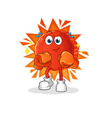 bottle cap boxer character. cartoon mascot vector