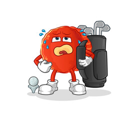 Fototapeta premium bottle cap with golf equipment. cartoon mascot vector