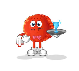 bottle cap waiter cartoon. cartoon mascot vector