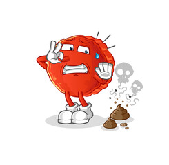 bottle cap with stinky waste illustration. character vector