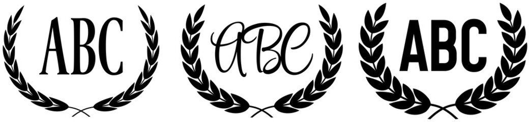 Vector laurel wreaths with monograms 