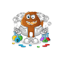 burger meat mad scientist illustration. character vector