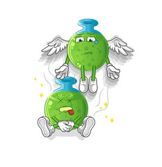 Obraz premium chemical tube spirit leaves the body mascot. cartoon vector