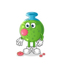 chemical tube chewing gum vector. cartoon character