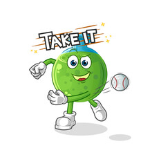 chemical tube throwing baseball vector. cartoon character